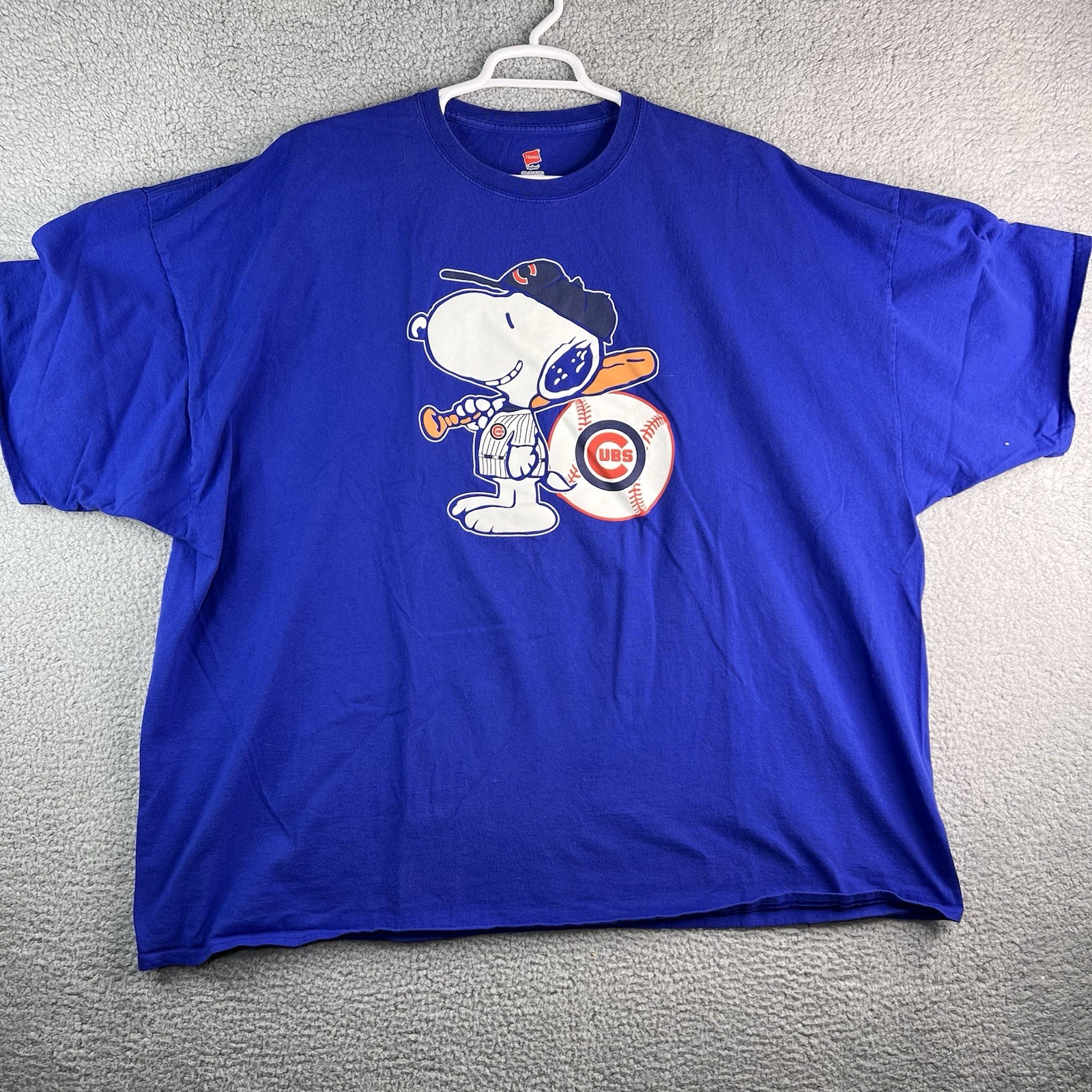 VINTAGE Chicago Cubs T Shirt Mens 5XL Blue Snoopy Baseball