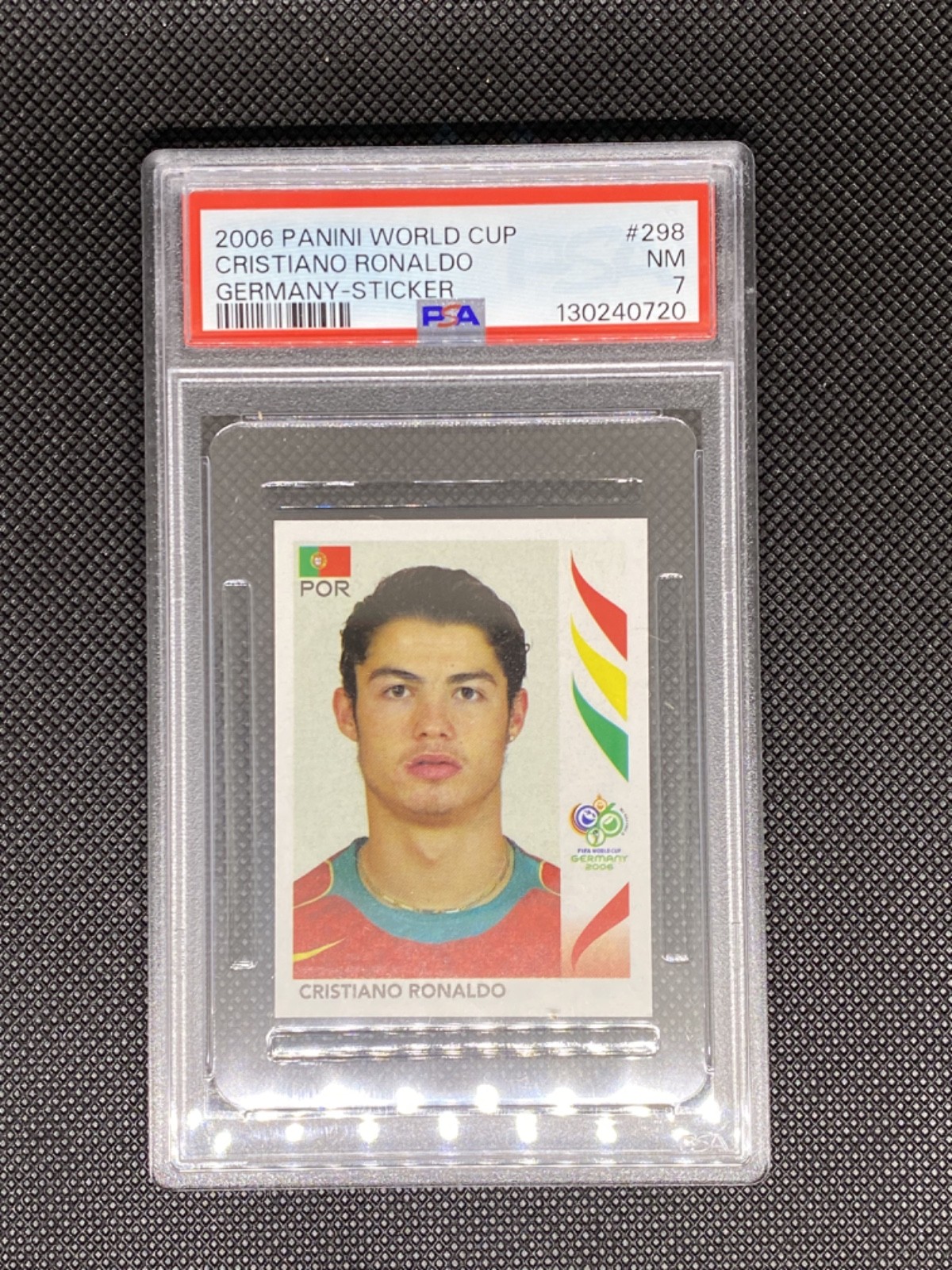 2006 Panini World Cup Germany Sticker Cristiano Ronaldo #298 PSA 7 MINT ROOKIE