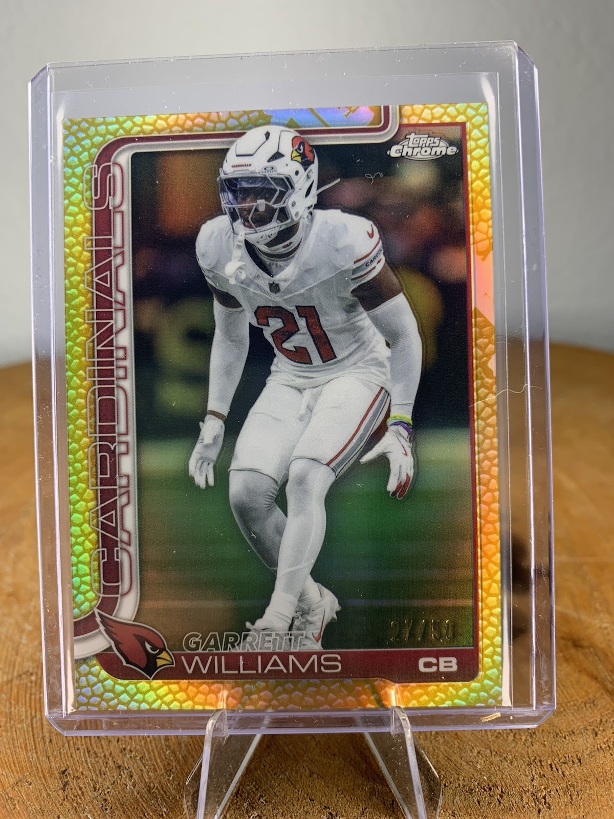 2025 Topps Chrome Garrett Williams Arizona Cardinals Gold Parrallel #6 /50