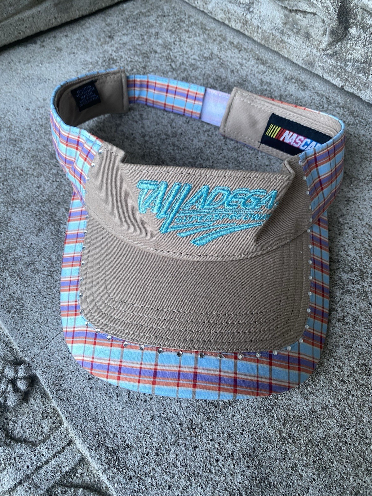 Talladega Hat Superspeedway Visor Hat Nascar Racing Y2K Bling Adjustable