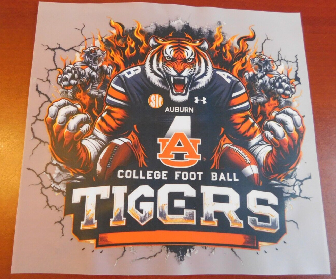 Auburn Tigers 8″ DTF Heat Transfer Iron On FREE Shipping (3)
