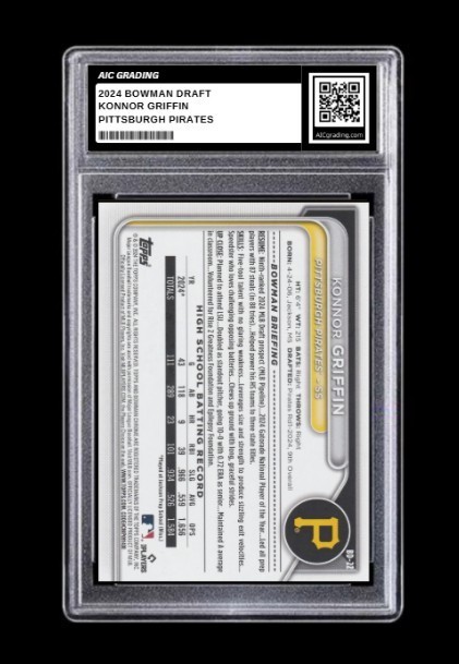 2024 Konnor Griffin 1st Bowman Draft Rookie Card #BD-22 Pirates Graded 10