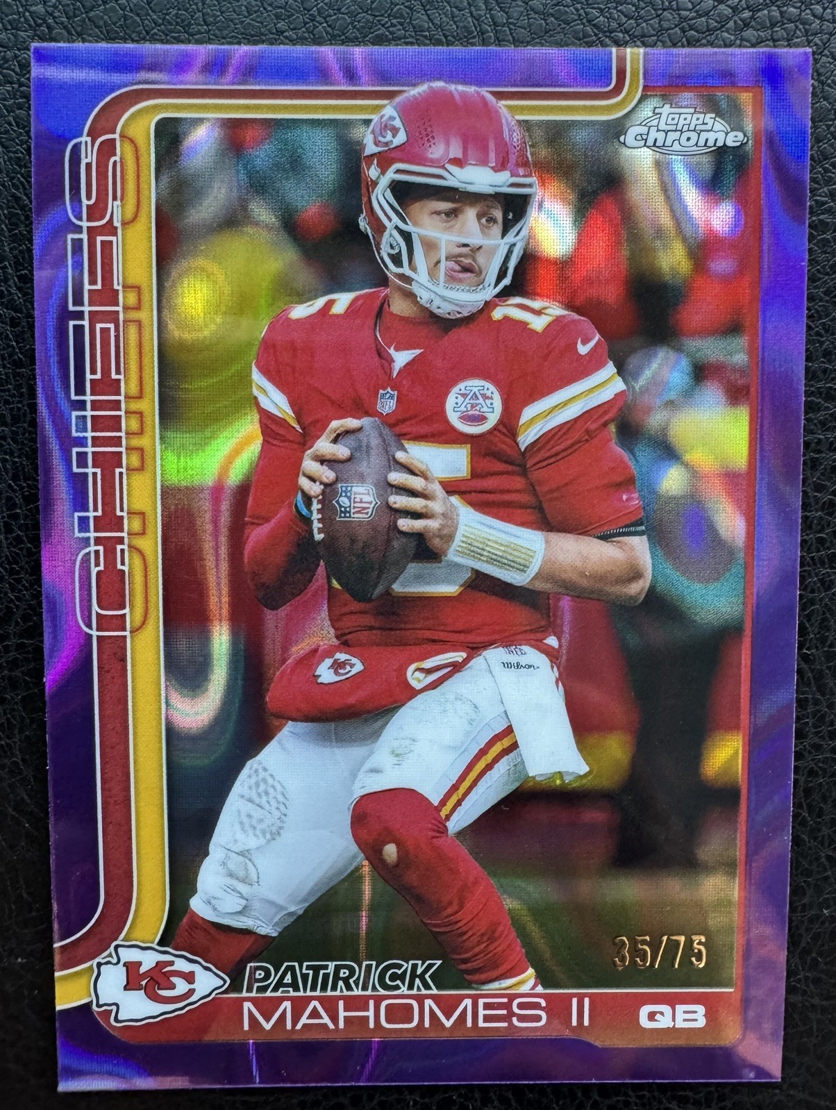 2025 NFL Topps Chrome Purple Lava Refractor /75 Patrick Mahomes KC Chiefs #148
