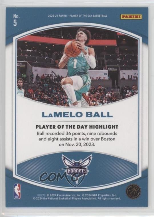 2023-24 Panini Player of the Day Foil 30/199 LaMelo Ball #5 2vh