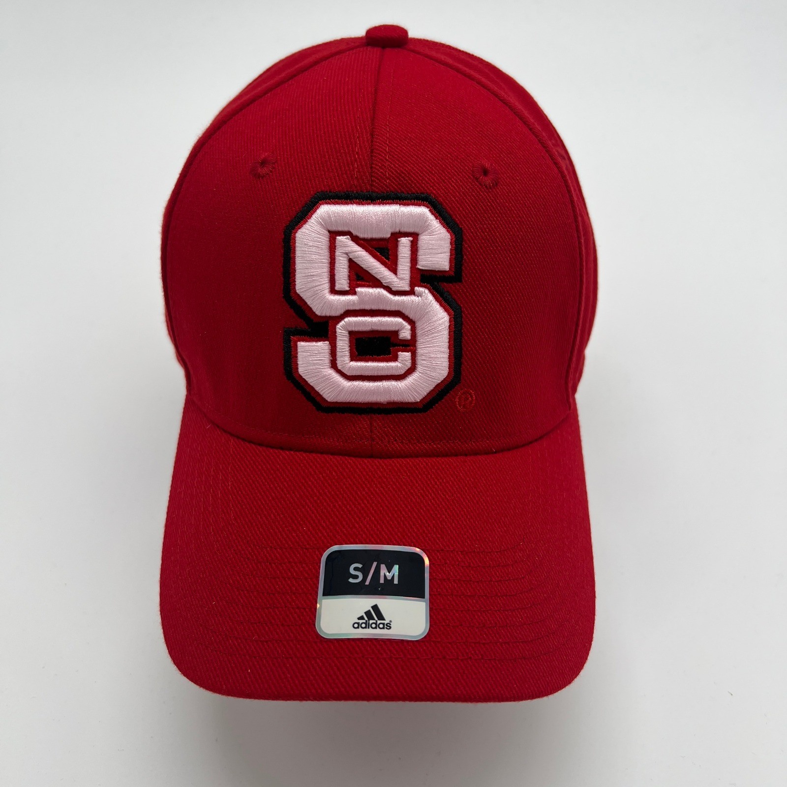 Adidas NC State Wolfpack Red Hat Cap S/M Small Medium Fitted Superflex NCAA