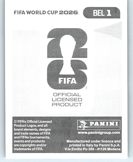2026 Panini FIFA World Cup Stickers #BEL 1 Emblem FOIL