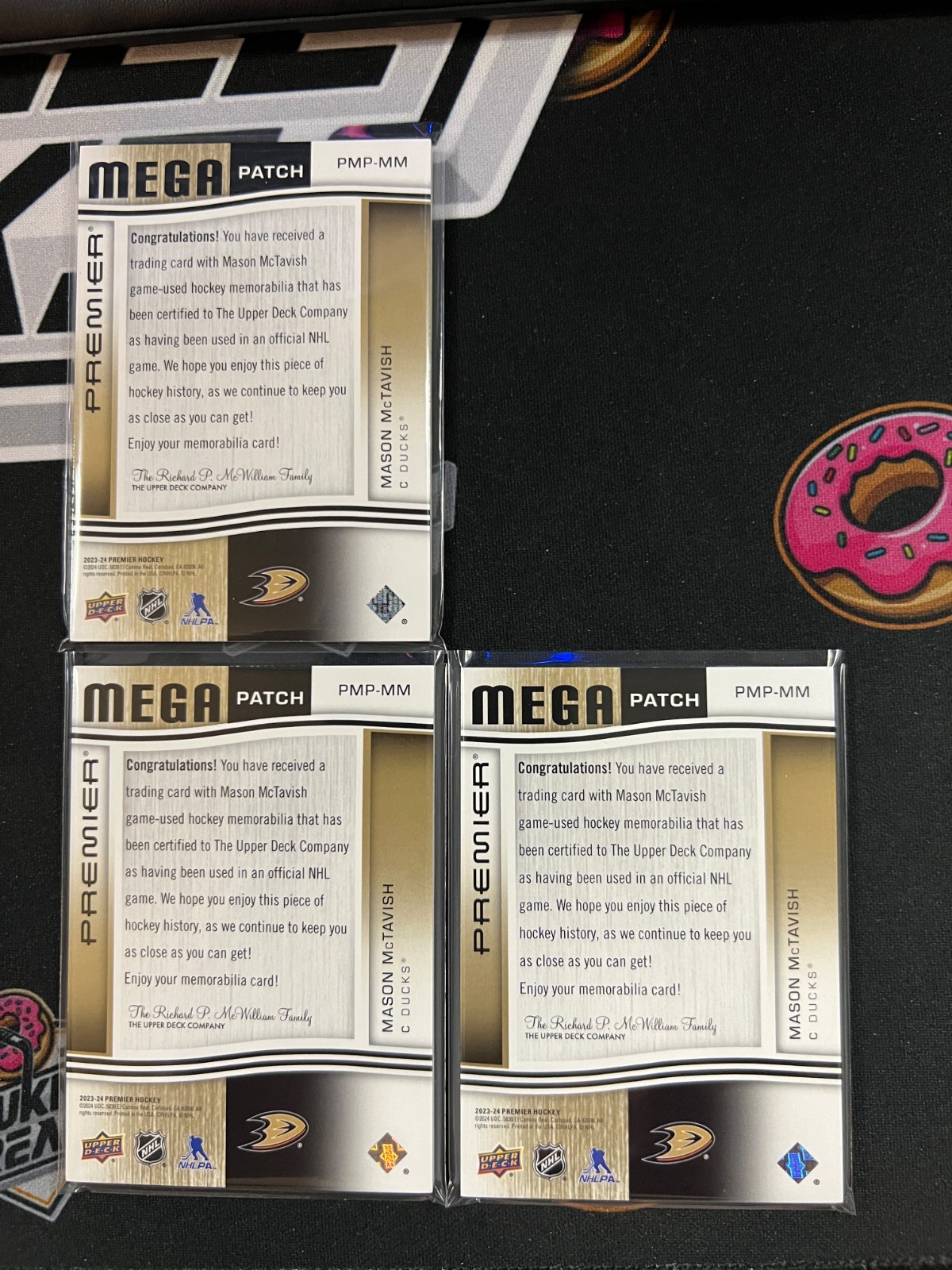 23/24 Premier Mason McTavish Shoulder Logo Mega Patch set /6 Ducks Blues