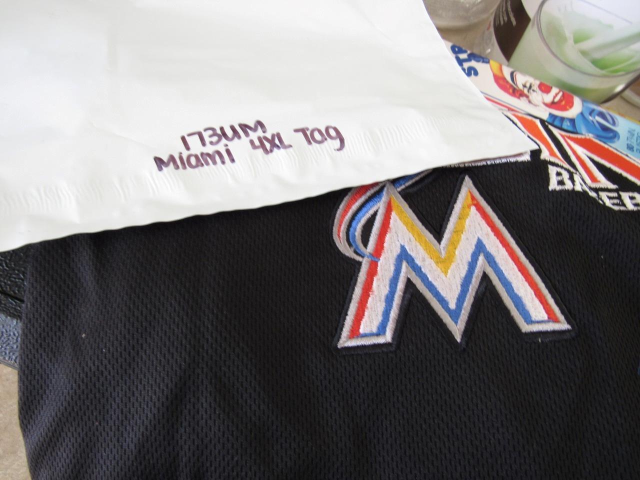 NEW Miami Marlins Baseball Mens Sizes 3XL-4XL Black TX3Cool Polyester Shirt