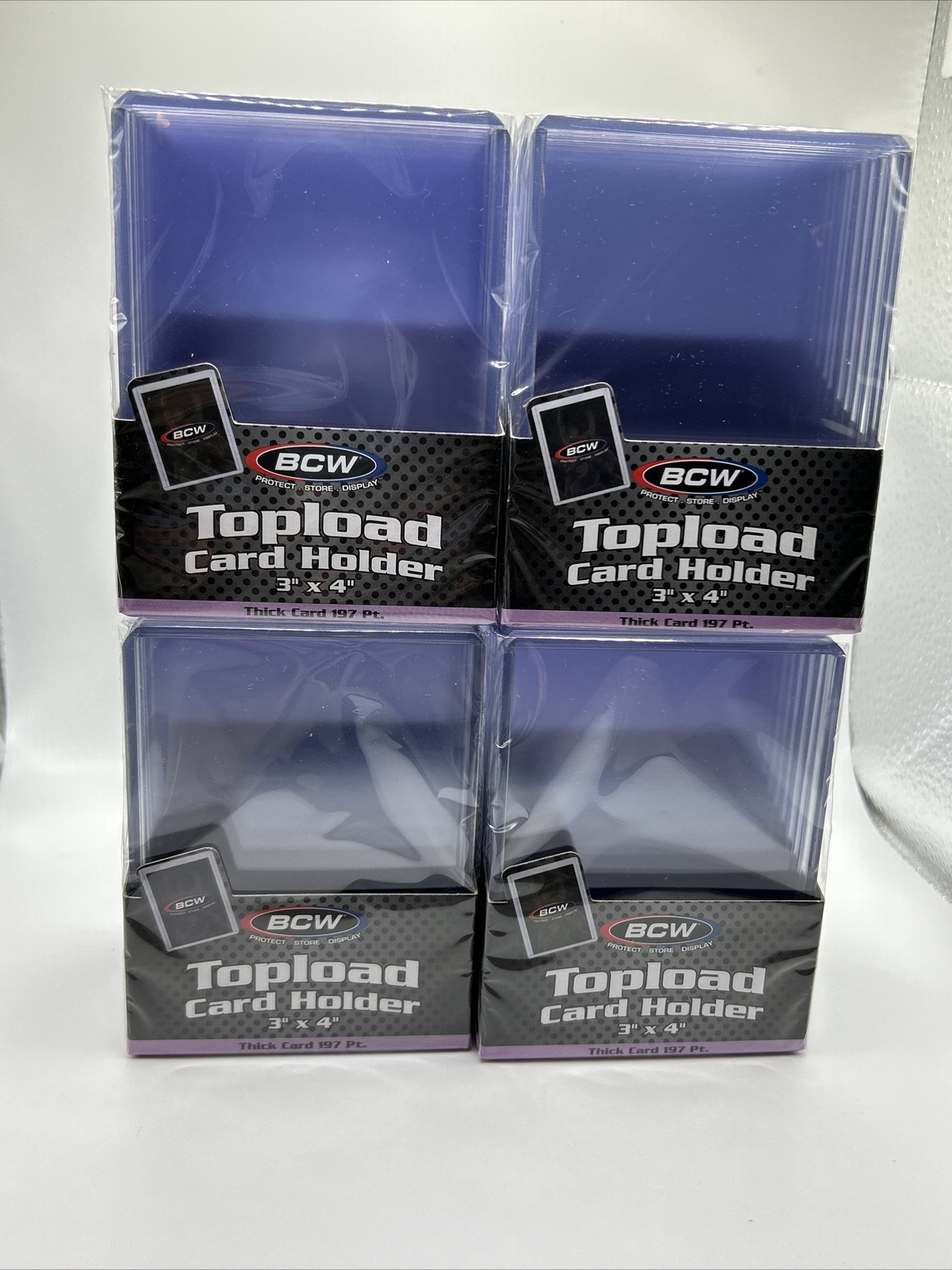 BCW 3X4 Thick Card Toploaders 4 Packs of 10 for up to 197pt Cards, 40 Total