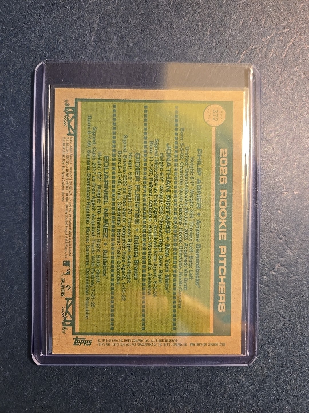 2026 Topps Heritage Rookies #372 Chrome