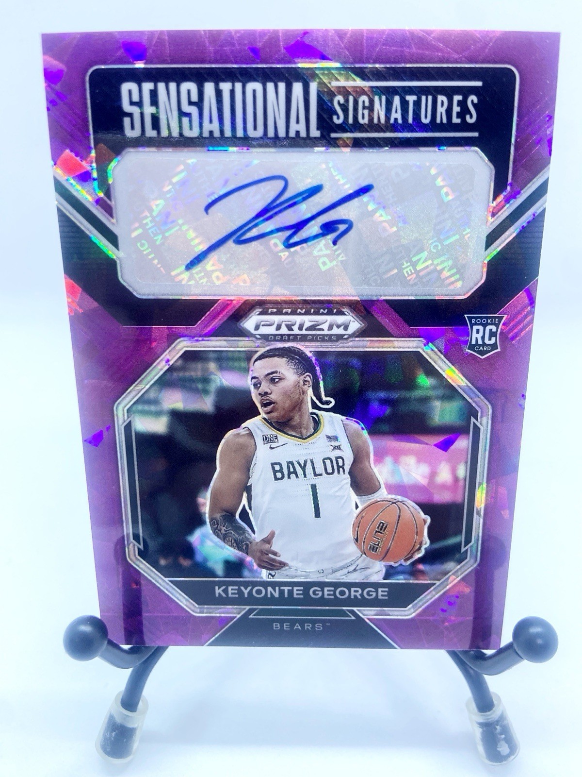 2023-24 Panini Prizm – Keyonte George Purple Ice Rookie Auto /75 (AU, RC)🔥🔥