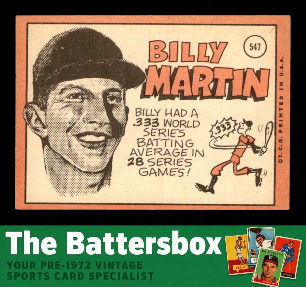 1969 Topps #547 Billy Martin MG VGEX X3747964