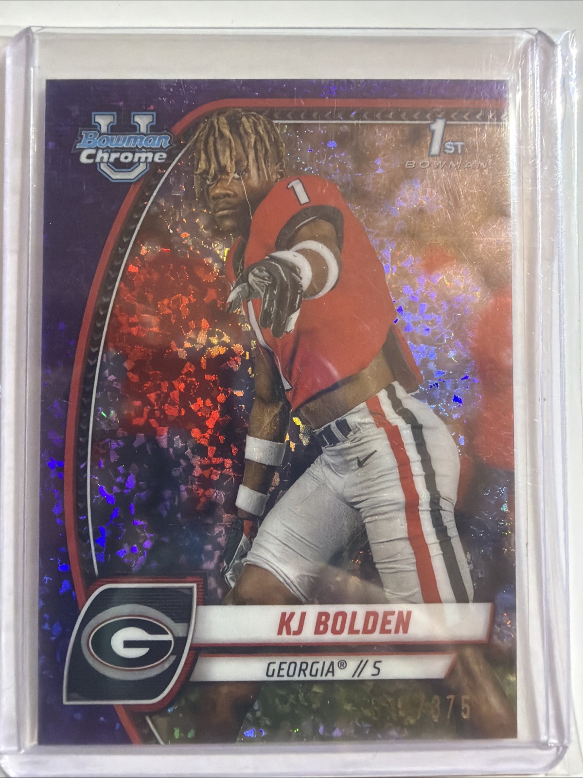2024 Bowman University Chrome – KJ Bolden #115 Purple Mini-Diamond /375 (RC)