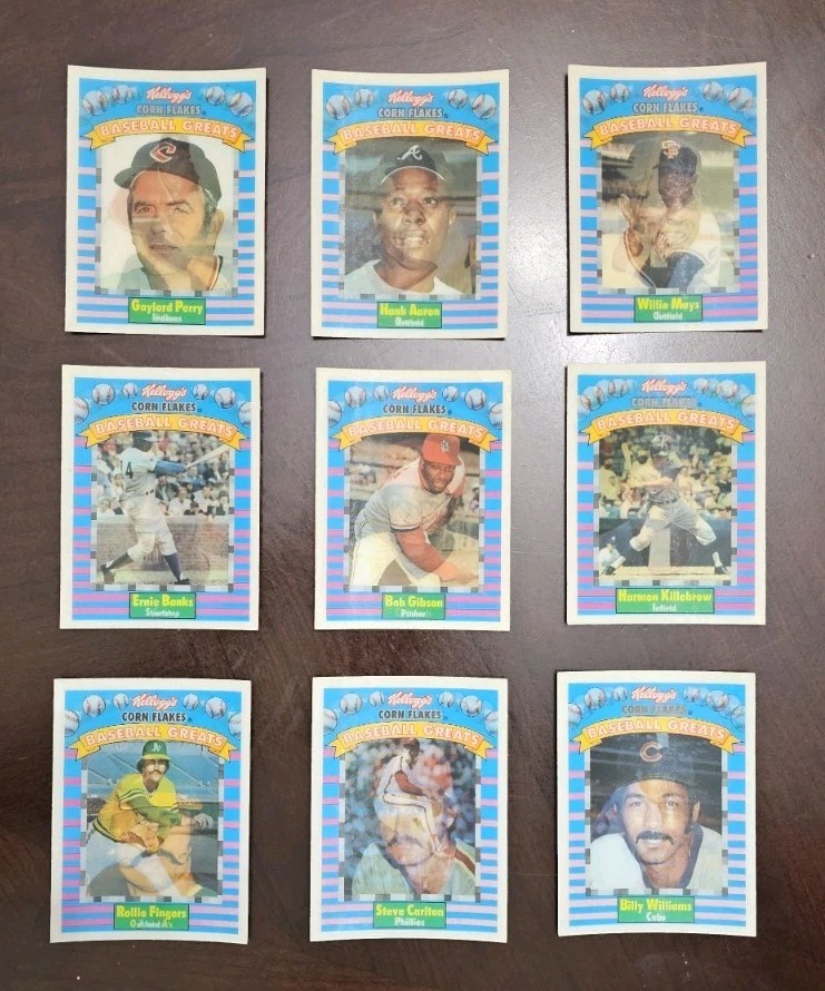 1991 Kelloggs Sportflics Baseball Greats Holographic Cards, Complete Set Of 15