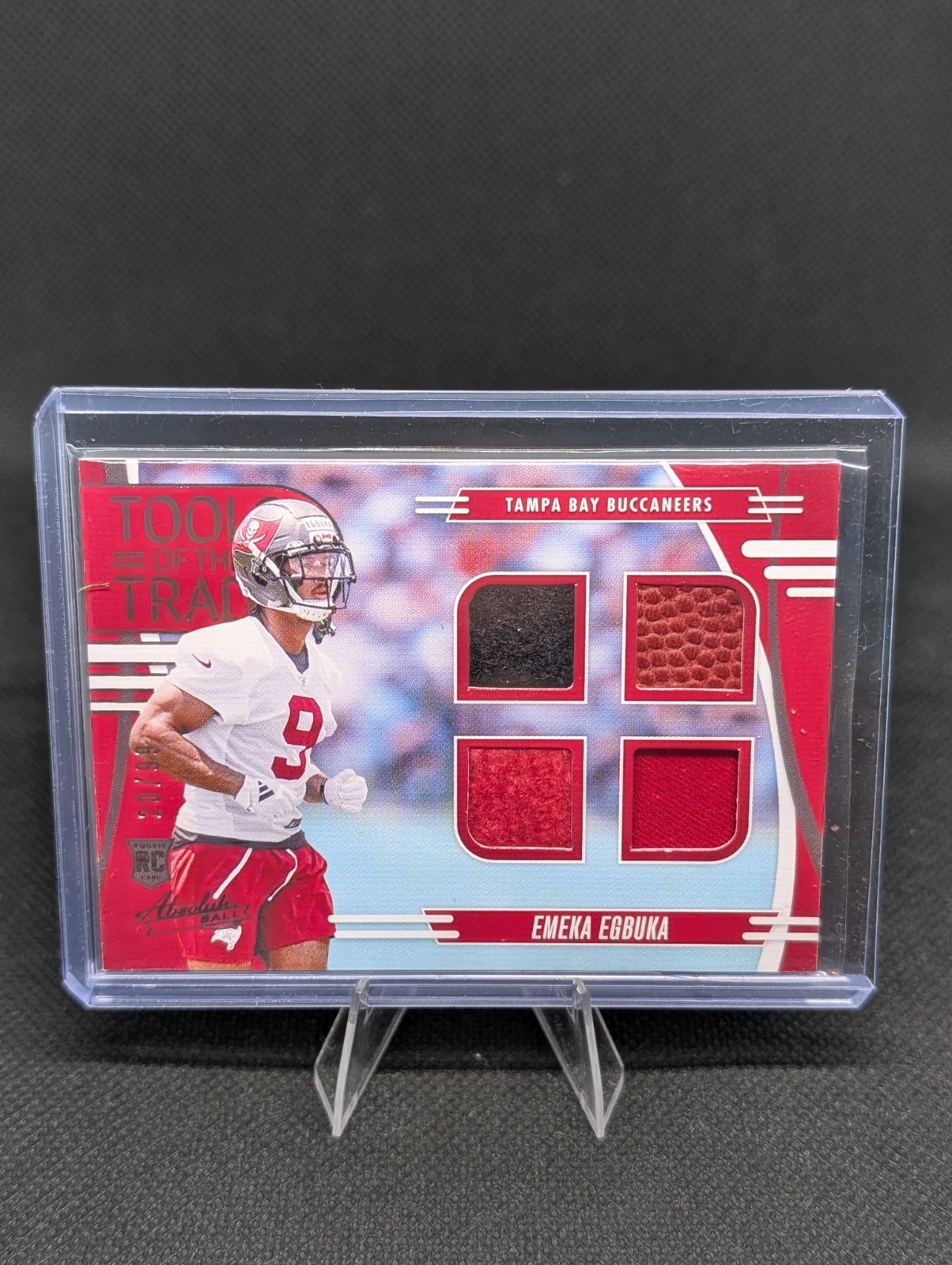 2025 Panini Absolute – Tools of the Trade Quad Emeka Egbuka #TTQ-EEG /99 RC