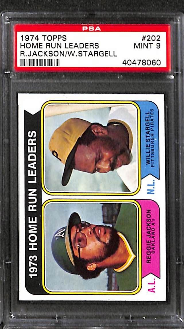 1974 Topps #202 HOME RUN LEADERS PSA 9 Mint 40478060