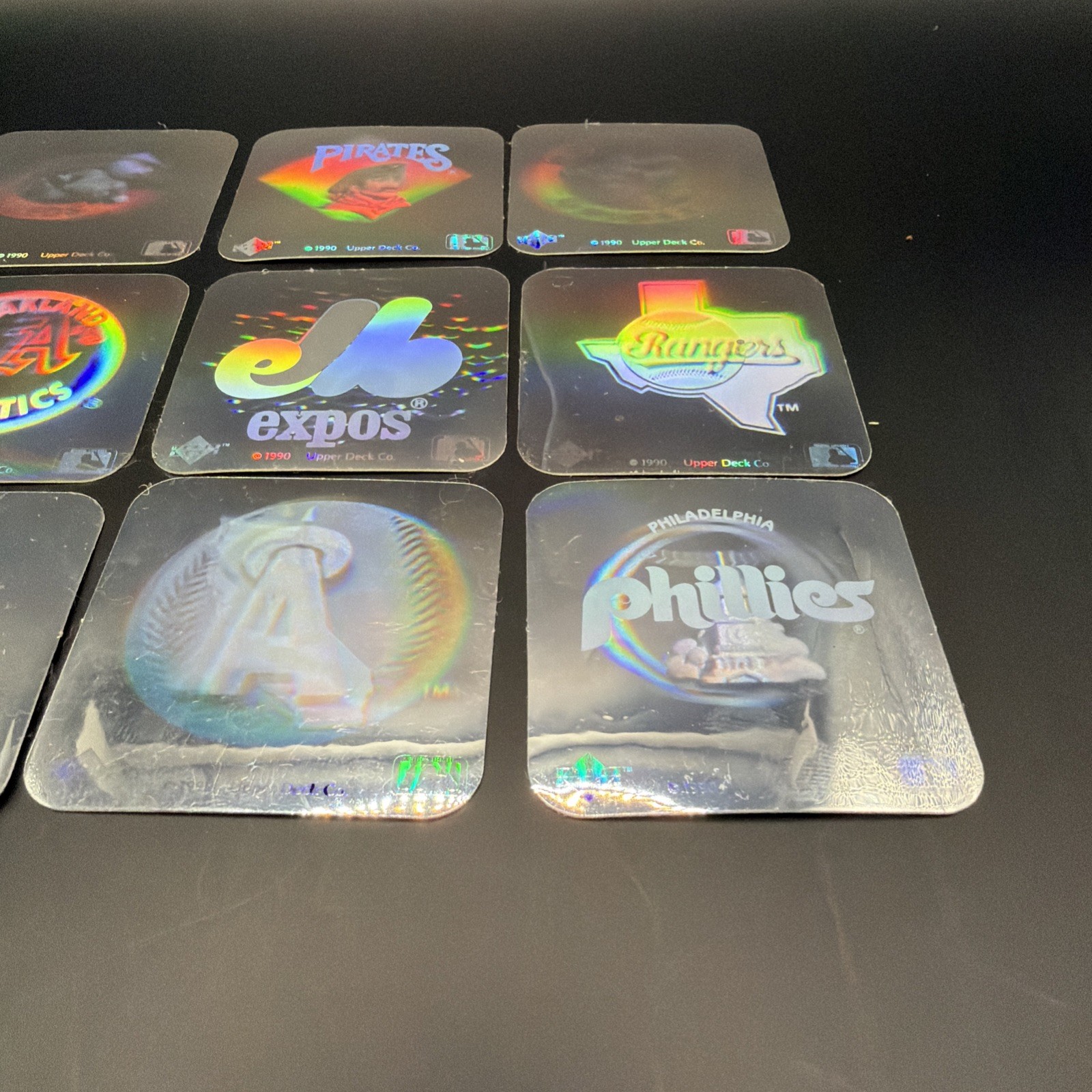 12 Card Lot Of 1990 UD Team Logo Hologram Unique & Different See Description