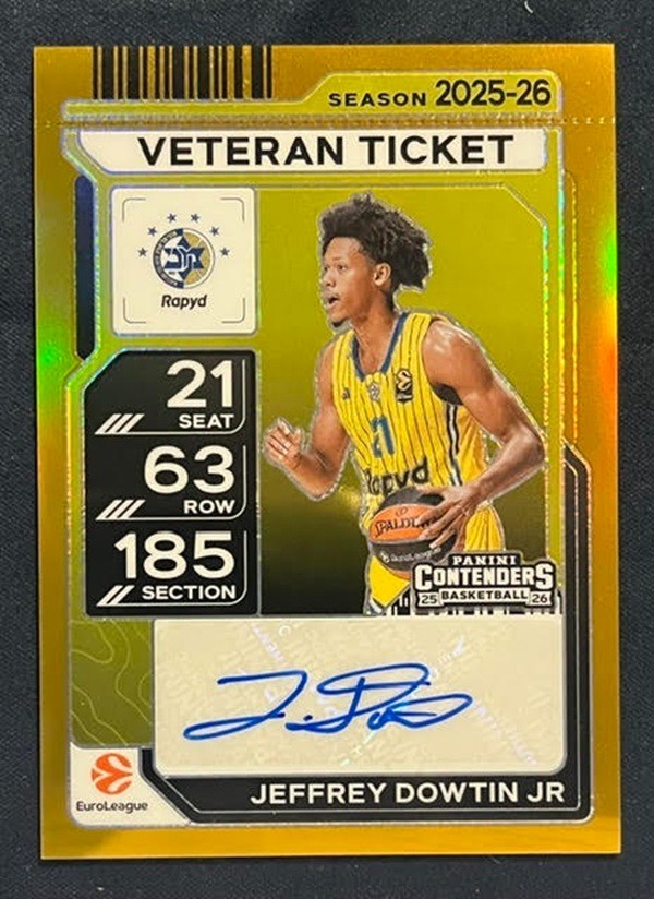 2025-26 Contenders Euroleague Jeffrey Dowtin Jr. Veteran Gold Auto #/10