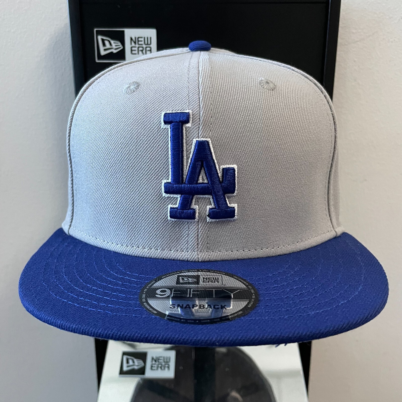 MLB – Los Angeles Dodgers 9FIFTY Adjustable Snap-Back New Era Cap – Gray Blue