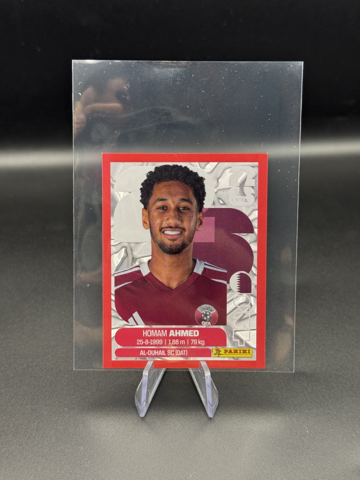 Panini Fifa WC26 Homan Ahmed QAT5 Red Crumple Rare Parallel Sticker