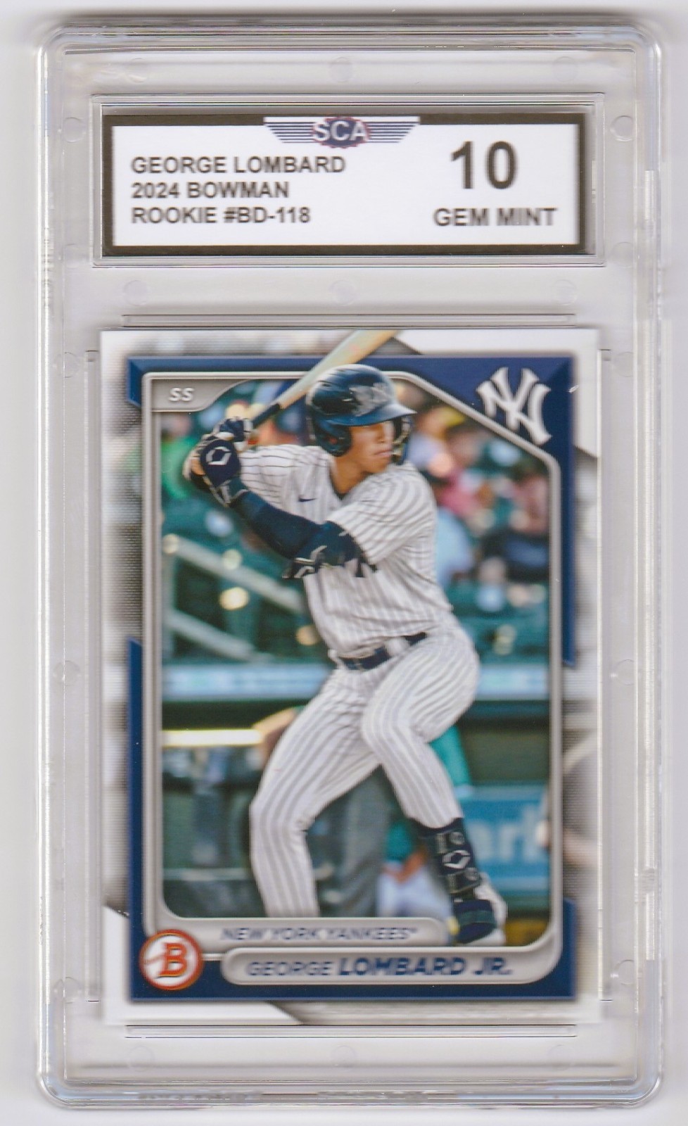 2024 BOWMAN GEORGE LOMBARD JR. ROOKIE BASEBALL CARD NEW YORK YANKEES SHORTSTOP