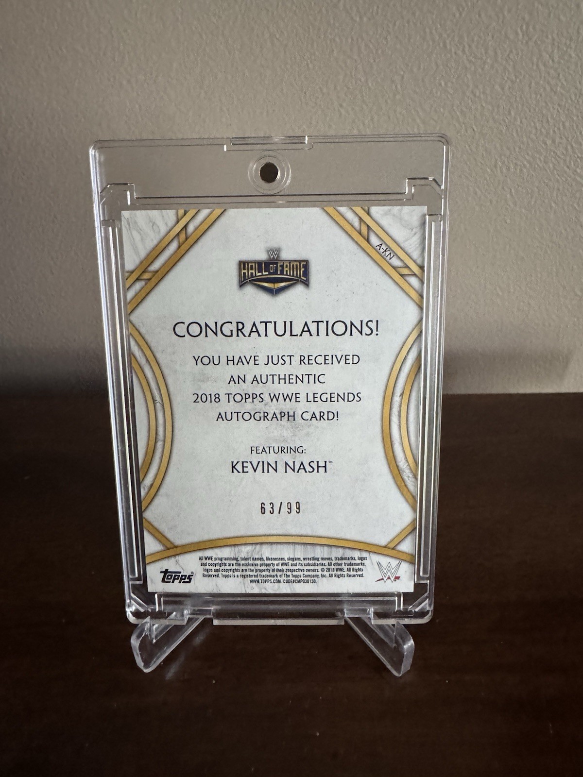 Kevin Nash 2018 Topps Legends Bronze Autograph /99 WWE