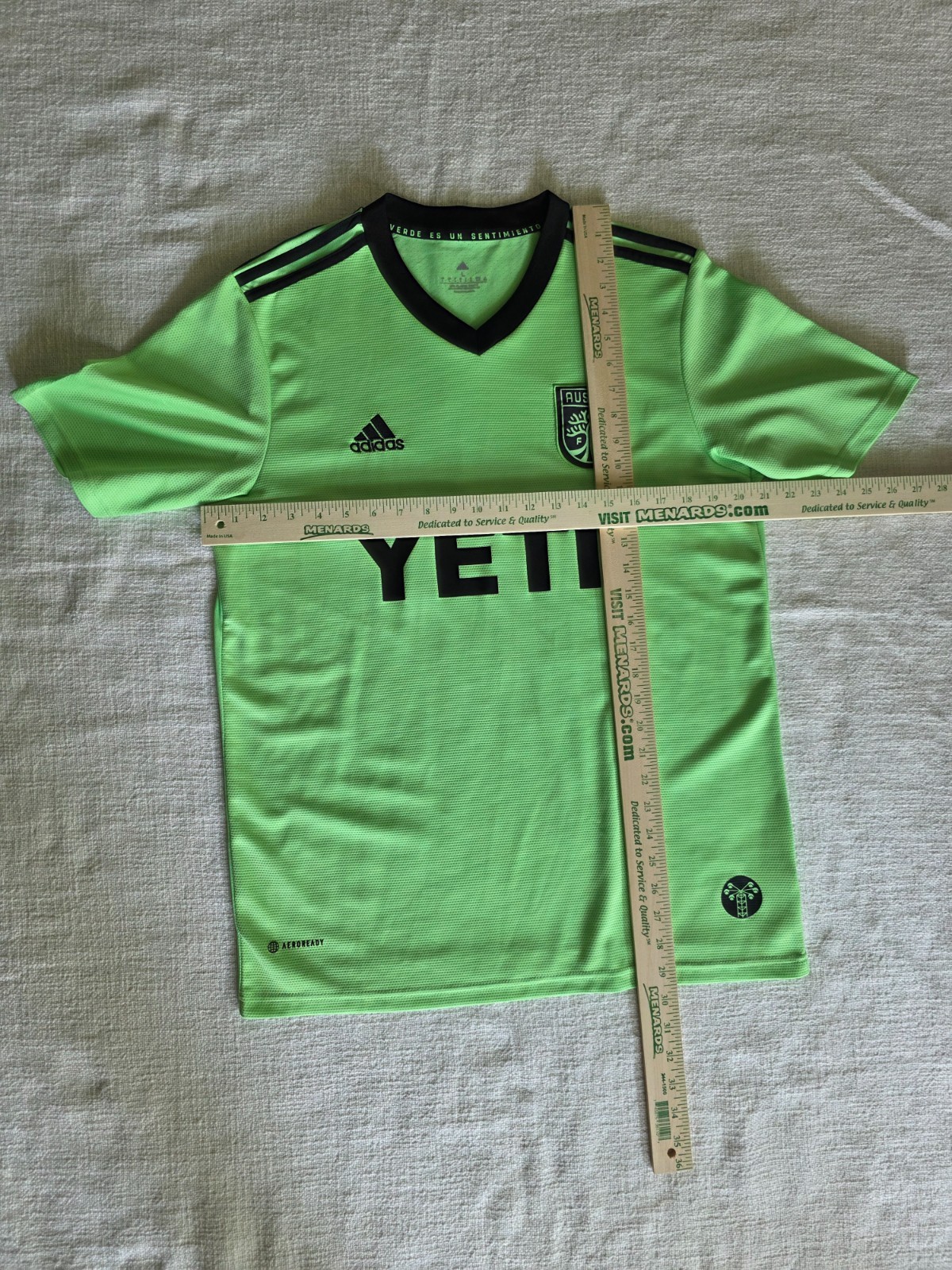 Adidas Austin FC Soccer Jersey Men’s Large Green 2022 AeroReady YETI MLS Footbal