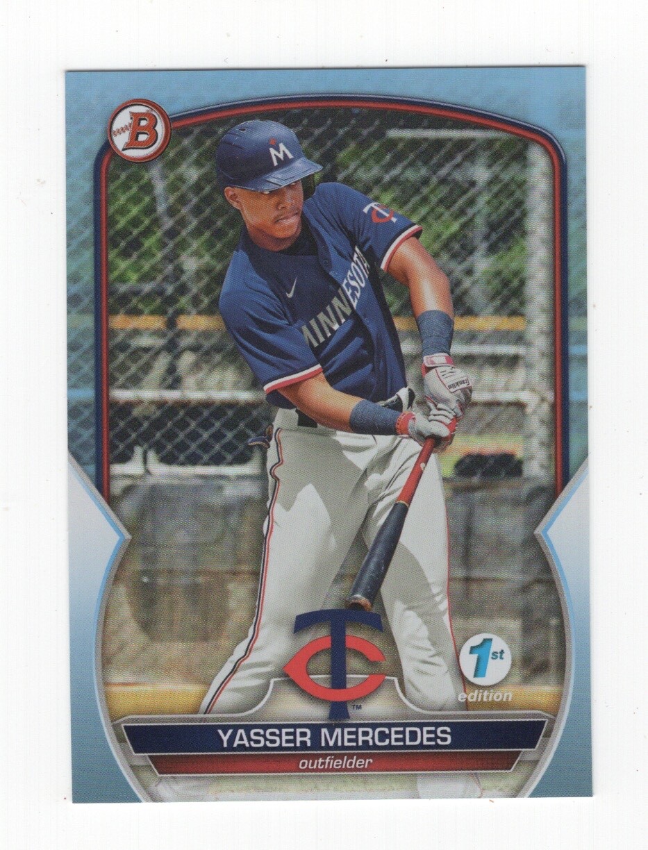 2023 BOWMAN 1st EDITION BASEBALL SKY BLUE FOIL YASSER MERCEDES TWINS #BPPF-99
