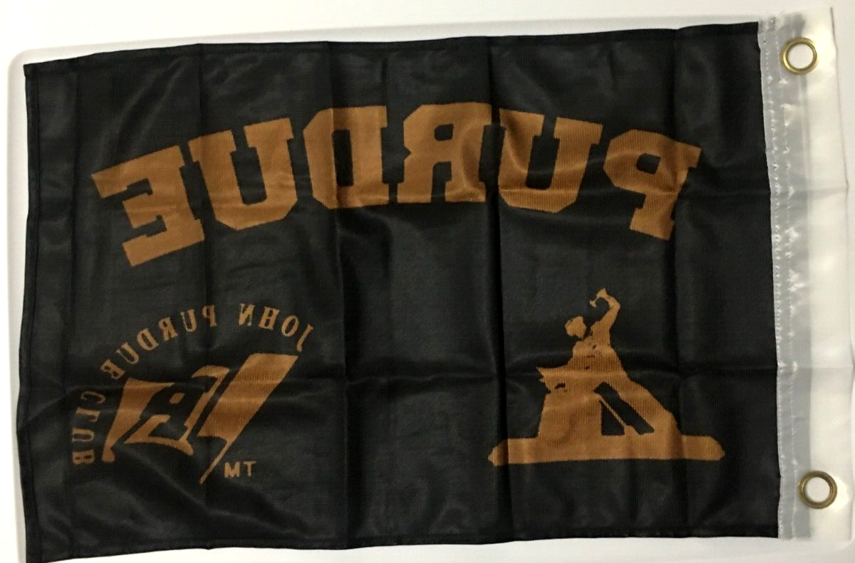 Purdue University John Purdue Club Flag Banner 11.5 x 18.75 Grommets Black Gold