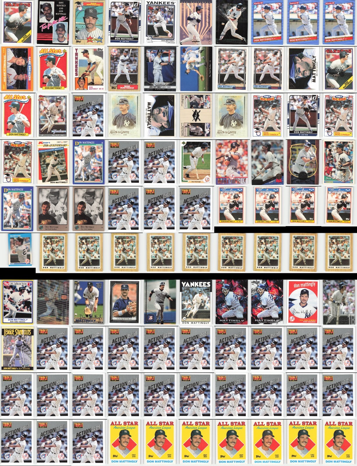 (100) Don Mattingly Lot MLB Baseball Cards Base Inserts Collection