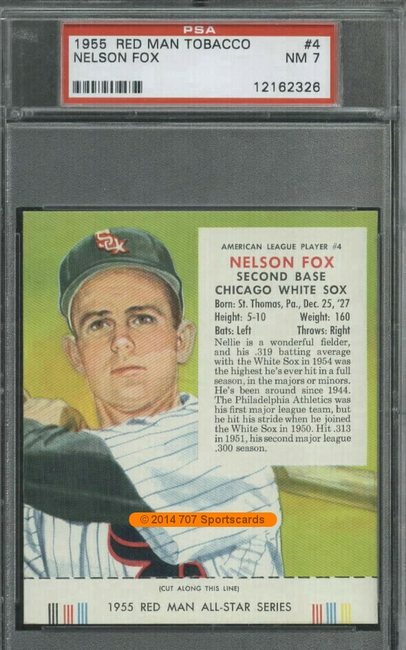 1955 Red Man 4 AL Nelson Fox PSA 7 (2326)