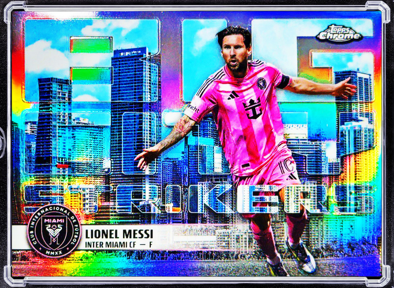 LIONEL MESSI DOWNTOWN REFRACTOR RARE SP Insert Miami Skyline Holo Silver Prizm