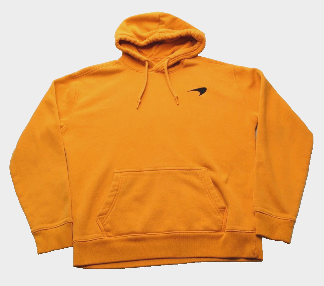 McLaren Hoodie Sweatshirt Mens Medium Orange Formula 1 Team Racing Hollister