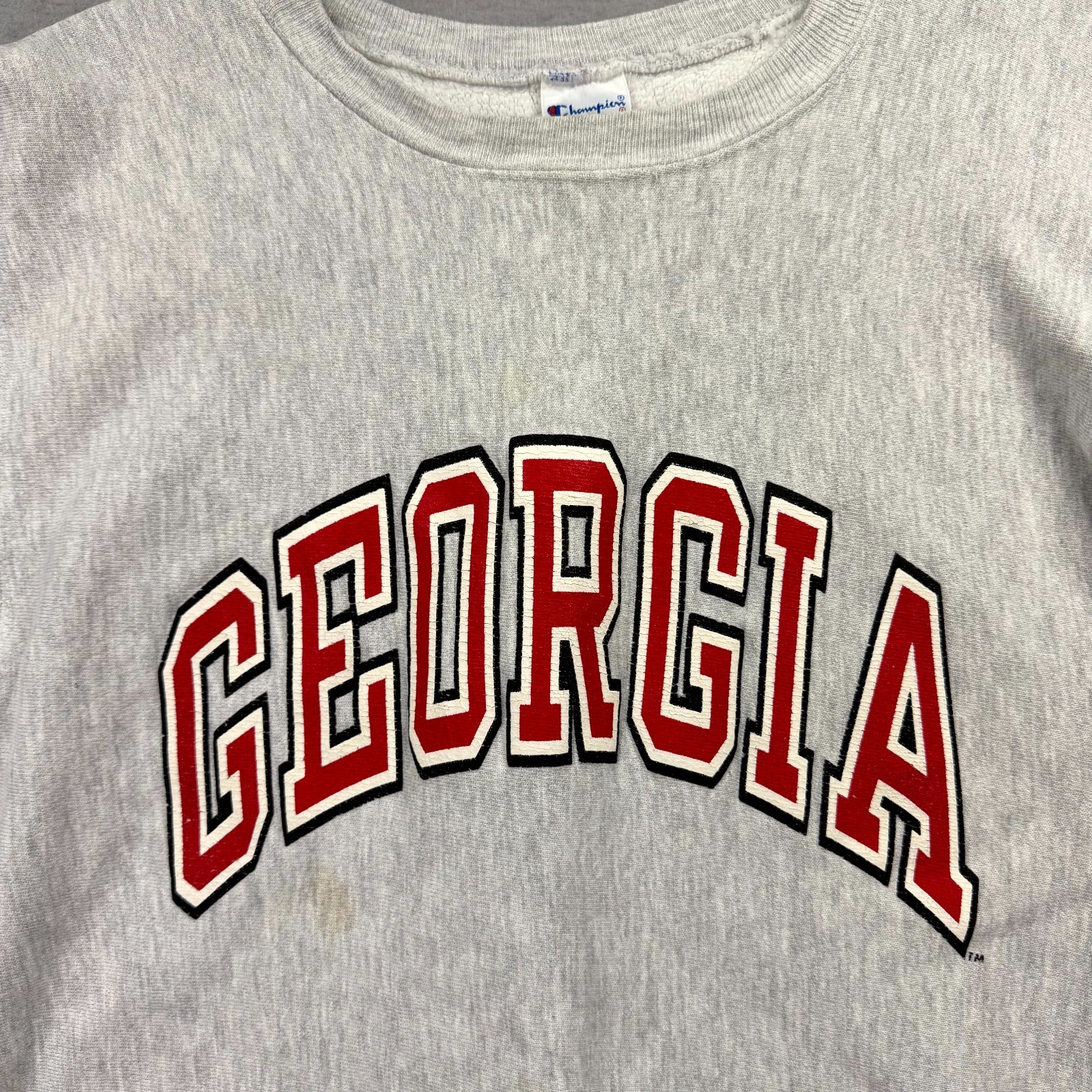 VTG Georgia Bulldogs Sweatshirt Mens Large Gray Champion Reverse Weave USA NCAA