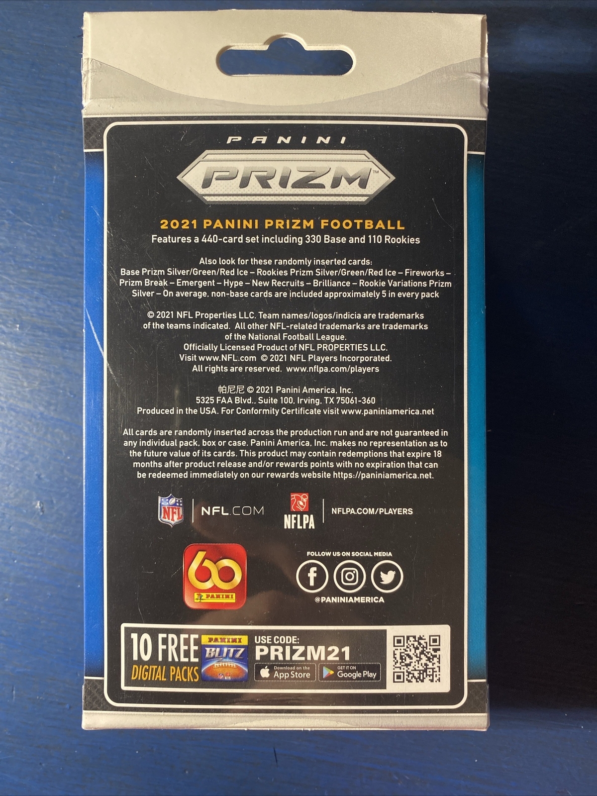 2021 Prizm NFL Football Hanger Box Red Ice-New Factory Sealed