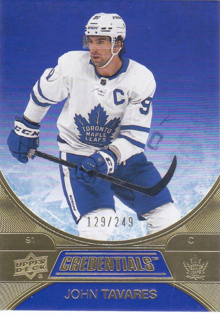 2021/22 CREDENTIALS..JOHN TAVARES..INDIGO../249..# 9..MAPLE LEAFS..COMBINED SHIP