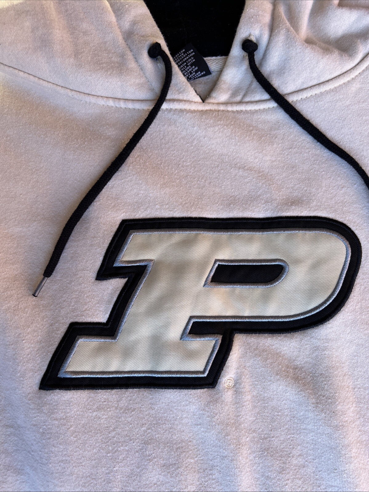 Purdue Boilermakers Colosseum Embroidered Hoodie Mens XL Beige NCAA EUC