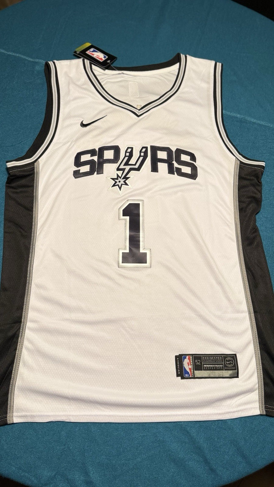 Nike NBA San Antonio Spurs Victor Wembanyama #1 Swingman Jersey White 52