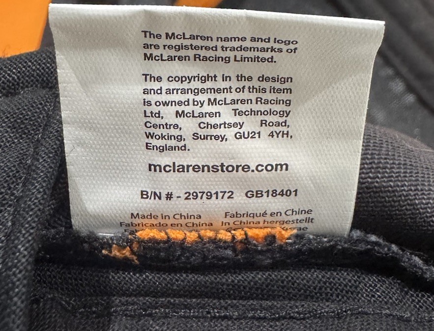 McLaren Formula 1 Team Snapback Hat Black Orange Chrome Logo Adjustable Cotton