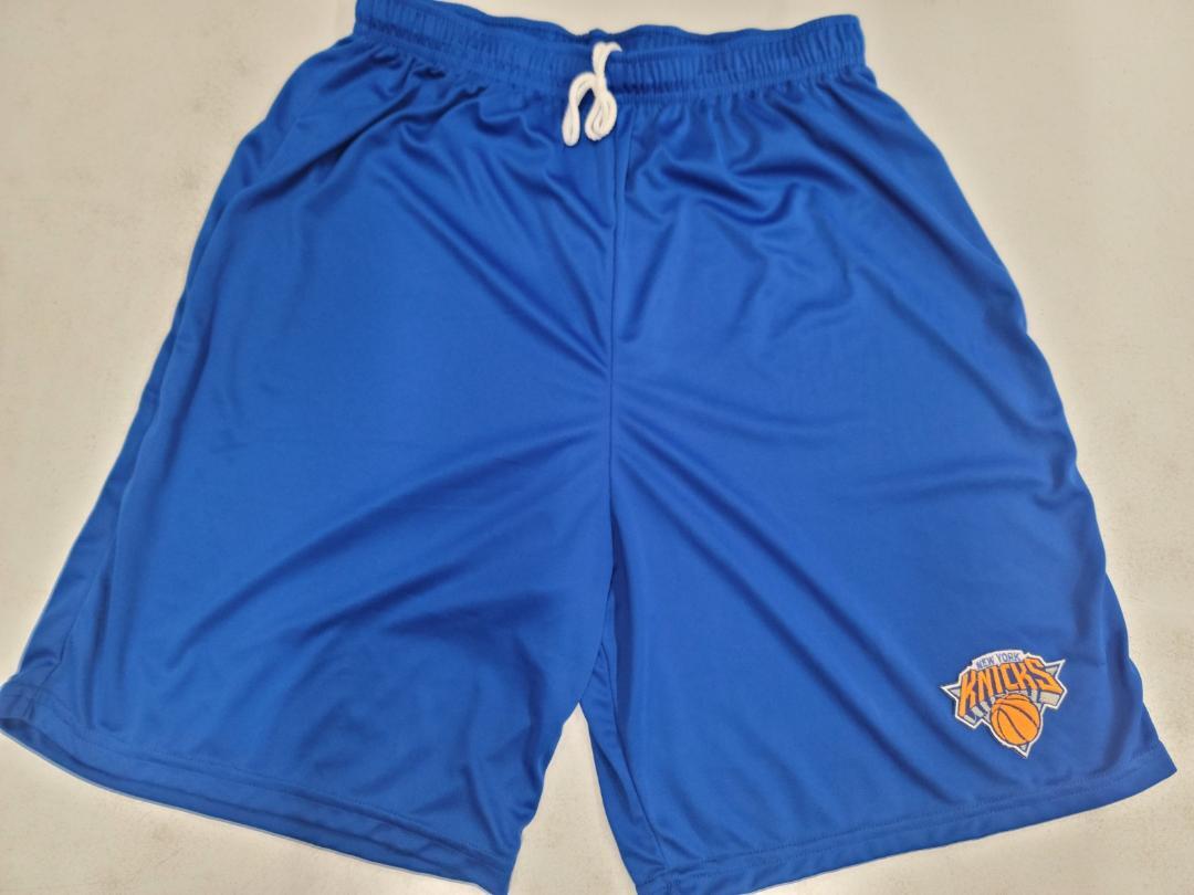 0725 Mens NBA Apparel NEW YORK KNICKS Embroidered SHORTS Black Royal Orange NEW