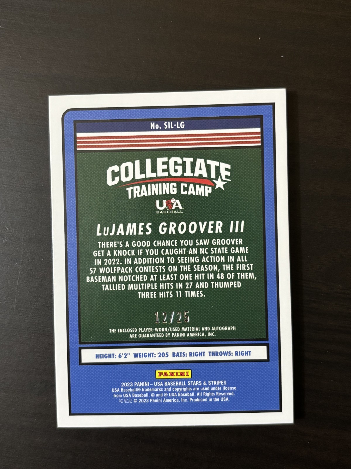 LuJames Groover III 2023 USA Stars & Stripes Silhouettes Patch Auto /25 JERSEY #