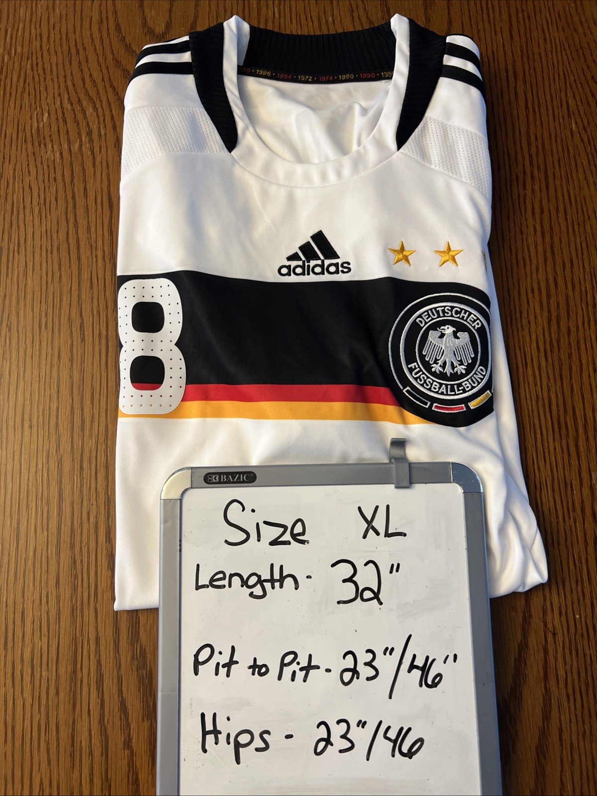 Adidas DFB Germany Frings #8 2008 Soccer Football Jersey Mens XL ClimaCool White