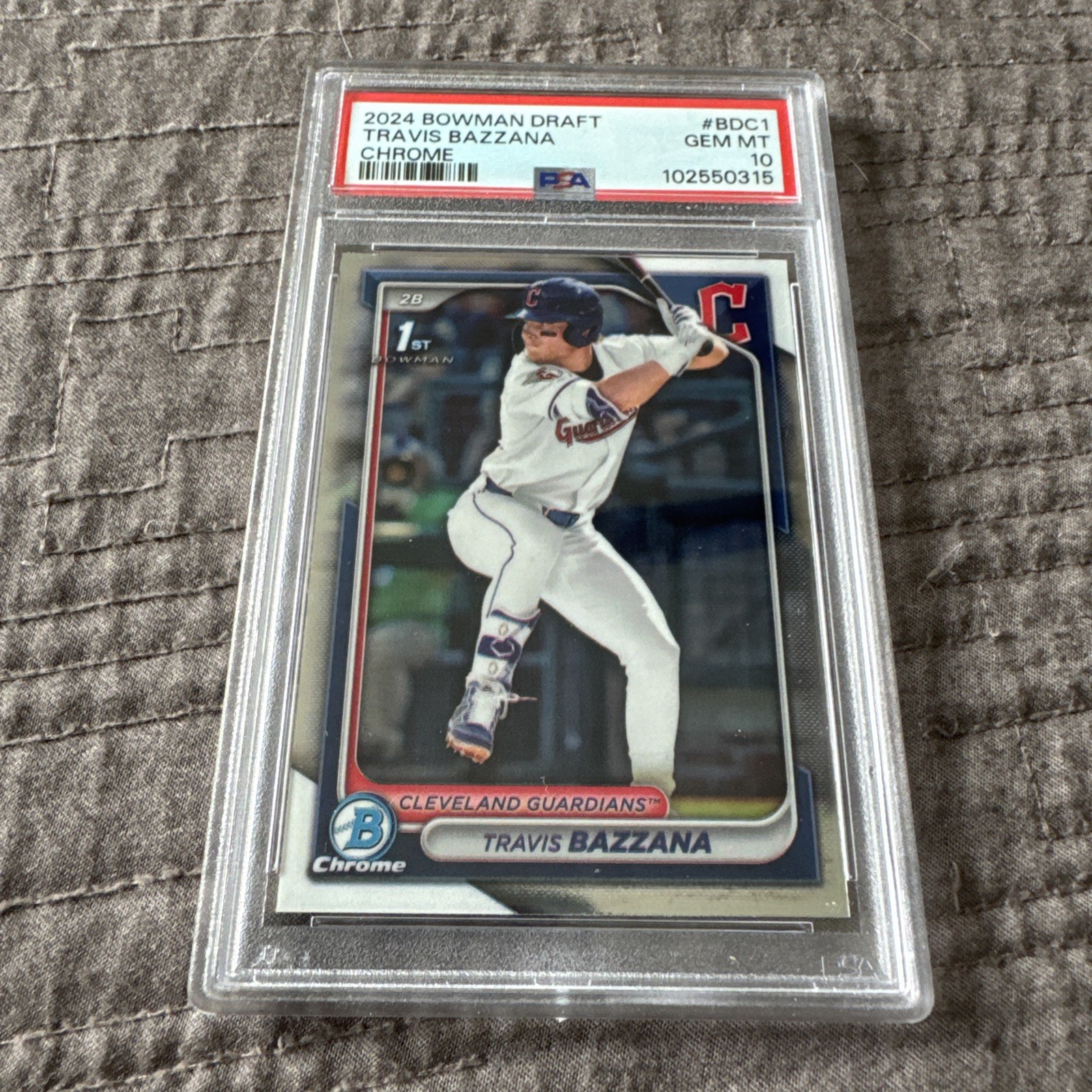 2024 Bowman Draft Chrome 1st TRAVIS BAZZANA Commanders PSA 10 Gem #BDC1 (15)
