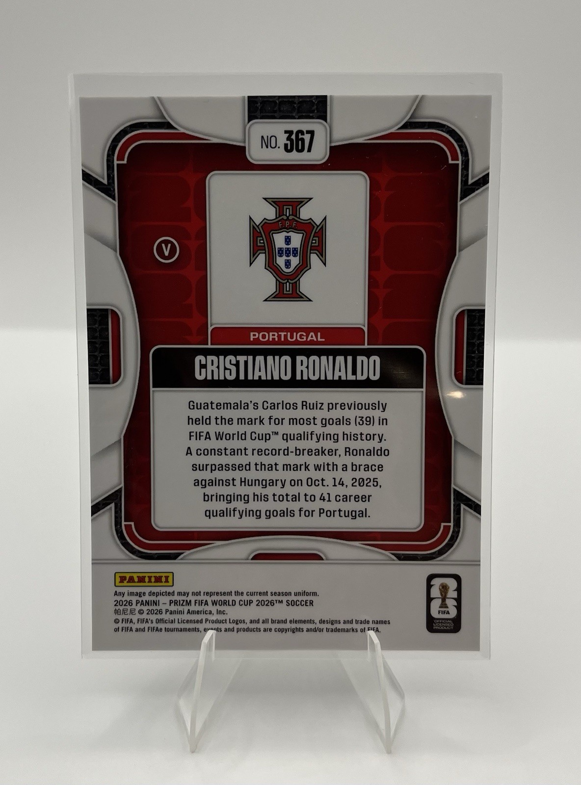 2026 Panini Prizm World Cup Christiano Ronaldo SSP Image Variation #367 Portugal