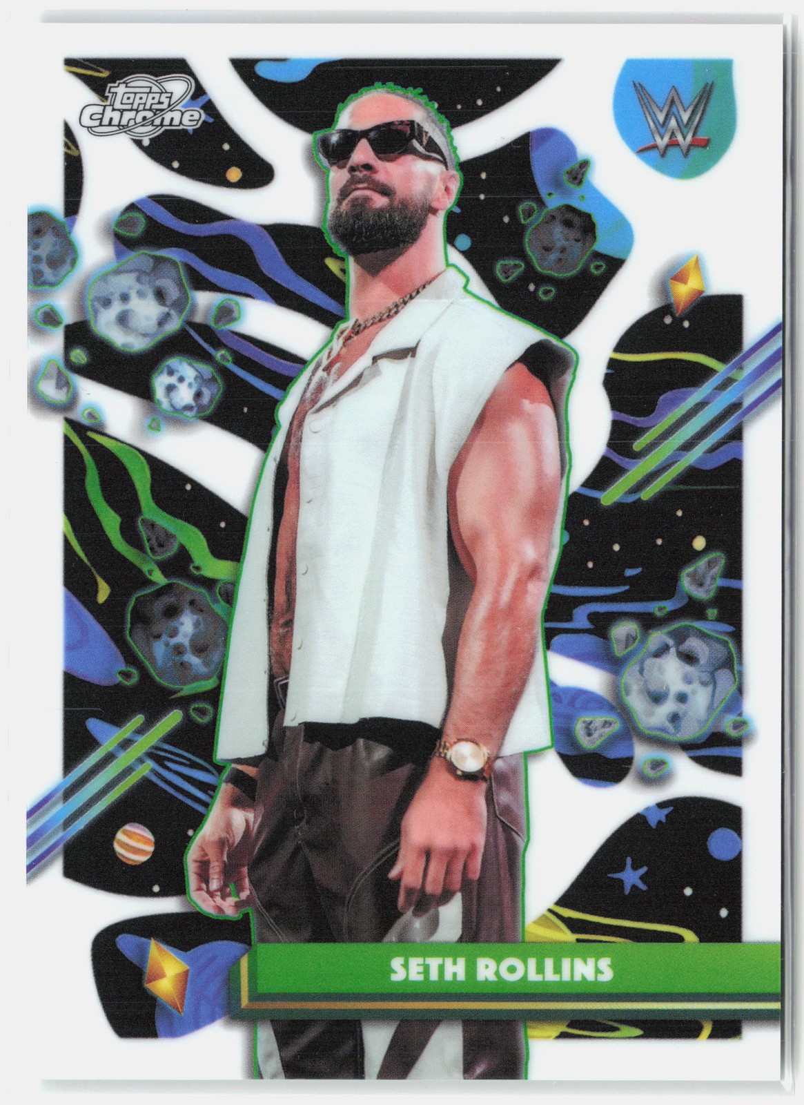 2026 Topps Chrome Cosmic WWE #90 Seth Rollins White Hole SSP