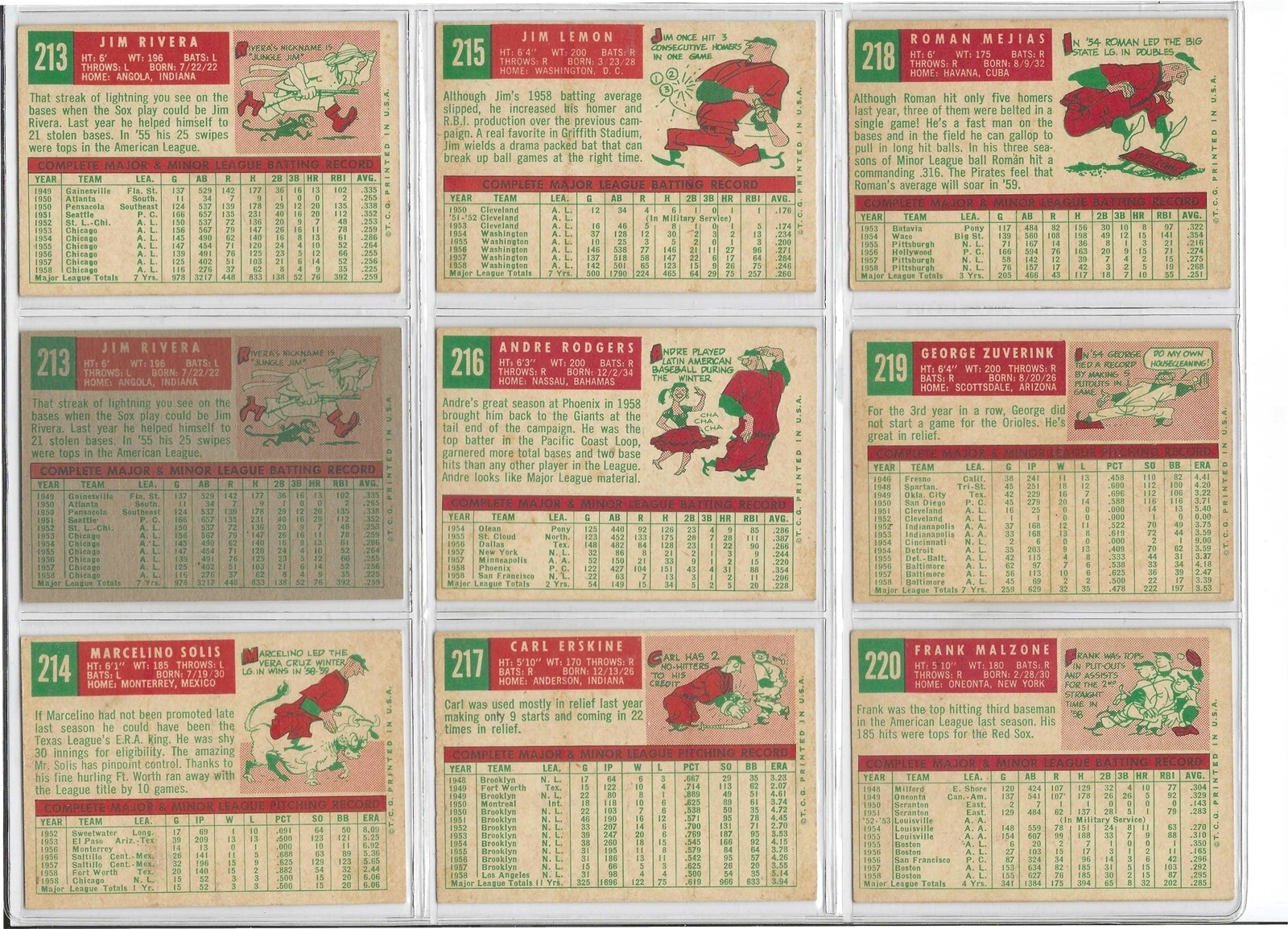 1959 TOPPS BASEBALL CARD SINGLES (205-323) $1.50+ w/ discount