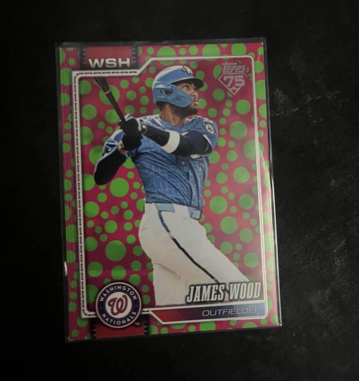 Topps 2025 Series 1 James Wood Washington Nationals Green & Pink Polka #349
