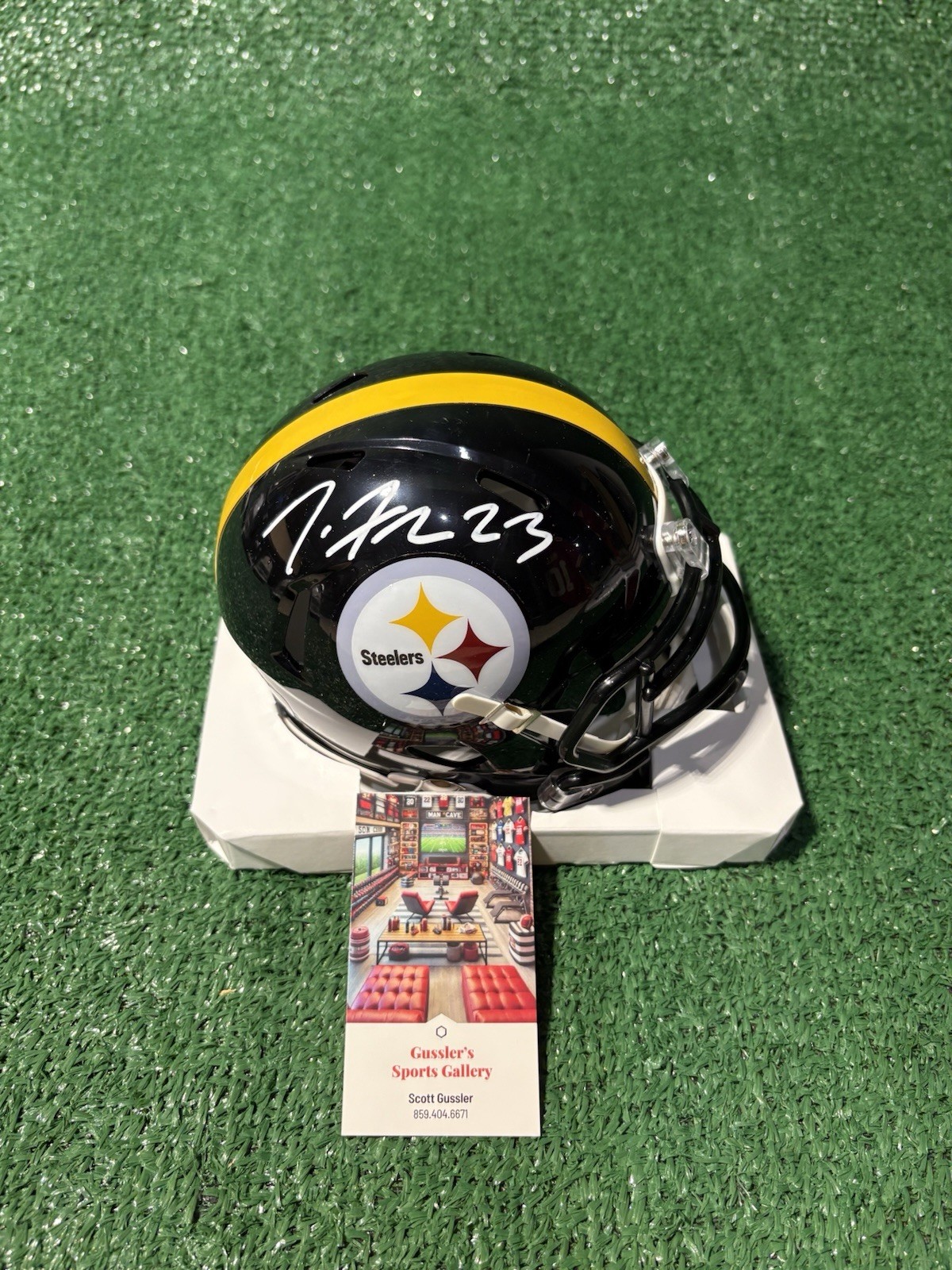 Pittsburgh Steelers Joe Haden Mini Helmet Signed Autograph SWAU Auth