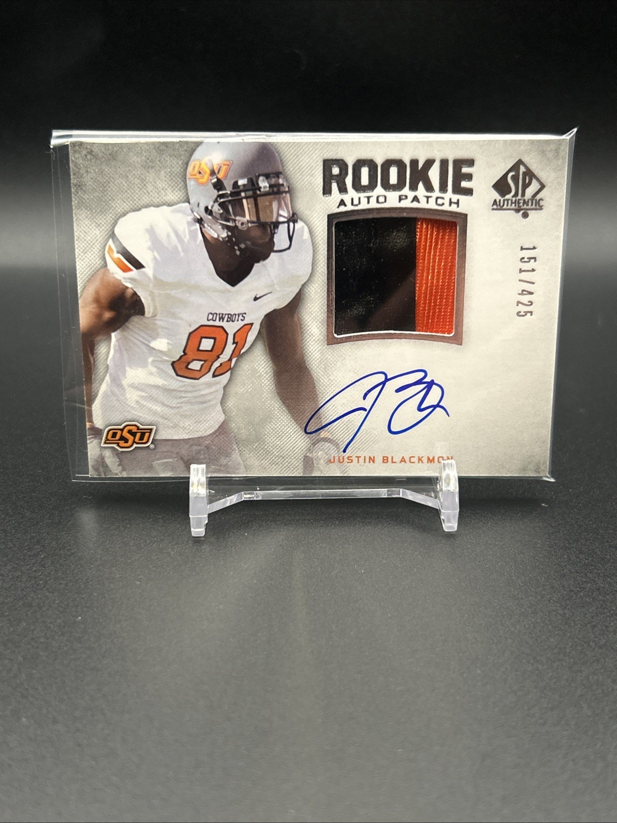 2012 Upper Deck Sp Authentic Rookie Patch Auto #277 JUSTIN BLACKMON #151/425