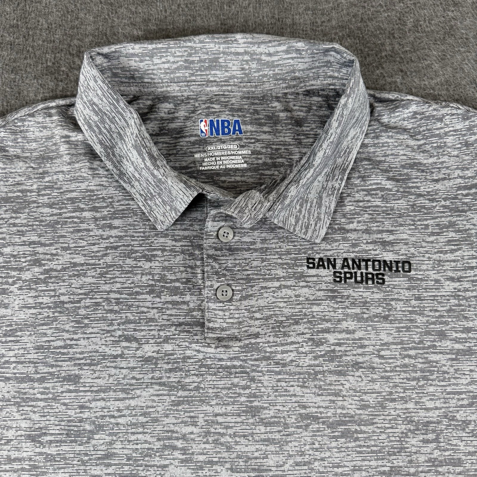 San Antonio Spurs Polo Shirt Mens 2XL Gray Space Golf NBA Basketball Performance